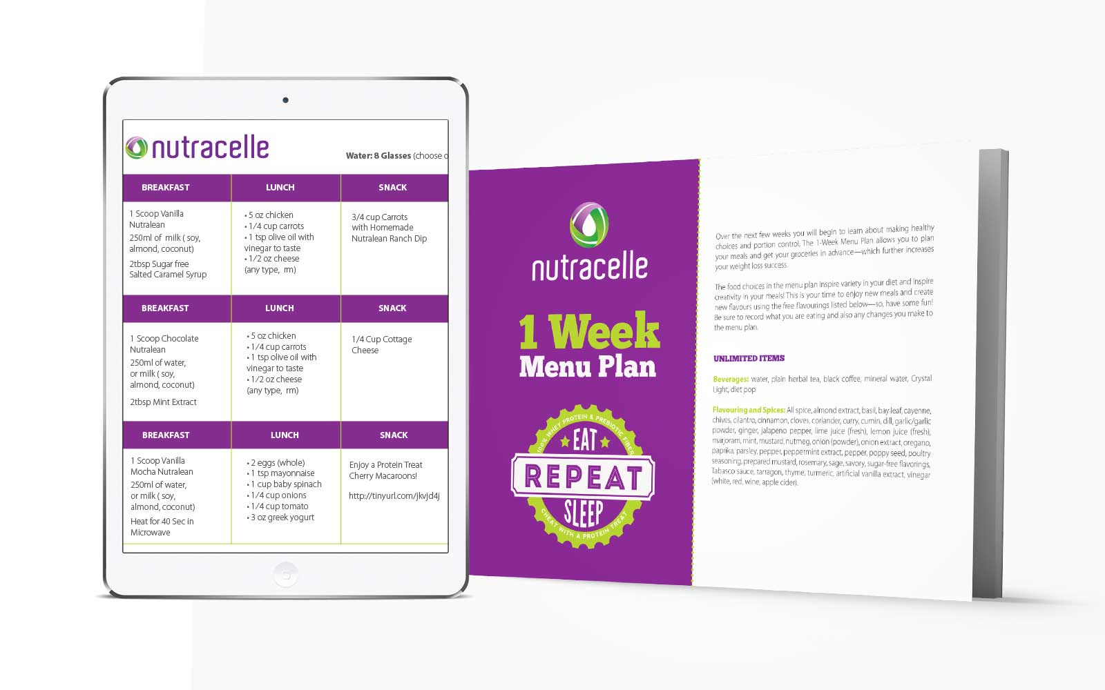1 Week Meal Plan - Nutracelle