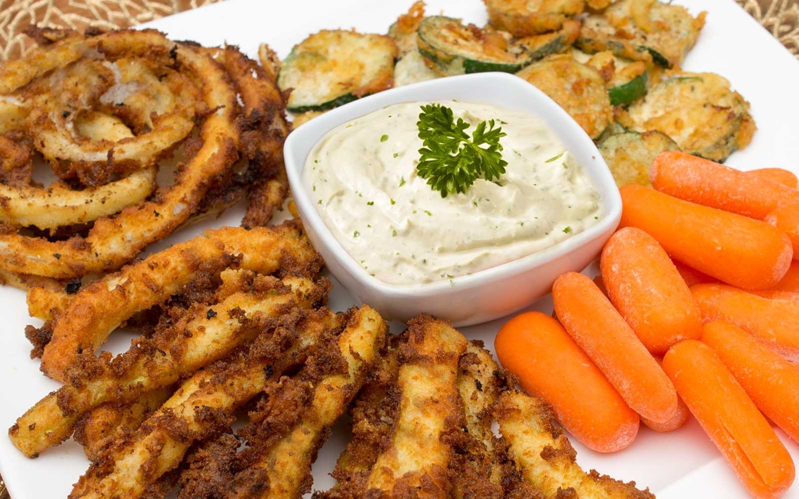 Delicious Deep Fried Onion Rings, Zucchini Fries & Chips - Nutracelle